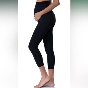Poshdivah Black Over The Belly Maternity Leggings Pregnancy Yoga Pants Size S